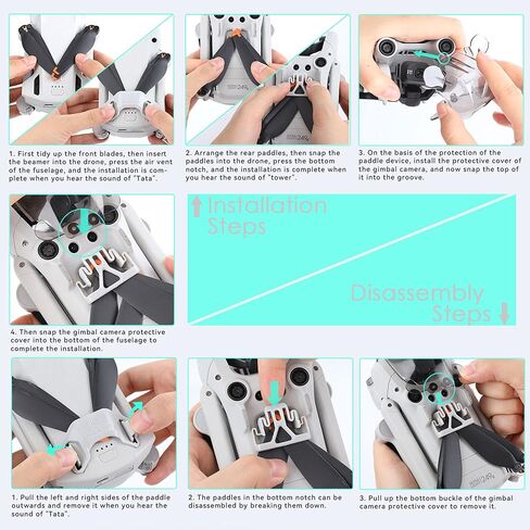 مجموعة XINANEE 3 في 1 قابلة للطي والذهاب، غطاء عدسة Gimbal، حامل المروحة، معدات الهبوط لملحقات DJI Mini 3 Pro Drone - أجزاء بديلة للحماية الواقية in Saudi Arabia