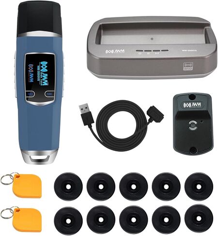 JWM Long Range Guard Tour Patrol System with Downloader, RFID Flashlight Security Guard Equipment with OLED Screen, Free Cloud Software, 2.4G Card for Long Distance Reading in Kuwait