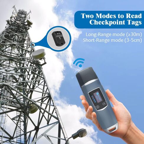JWM Long Range Guard Tour Patrol System with Downloader, RFID Flashlight Security Guard Equipment with OLED Screen, Free Cloud Software, 2.4G Card for Long Distance Reading in Kuwait