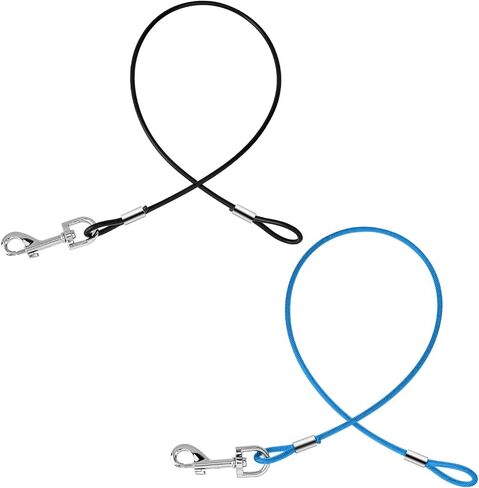 2 Pack Chew Proof Dog Leashes Extension Heavy Duty Dog Leash Extender, Metal Non-Tangle Connect Leash for Any Leash & Collar & Harness (Red+Clear) in Saudi Arabia