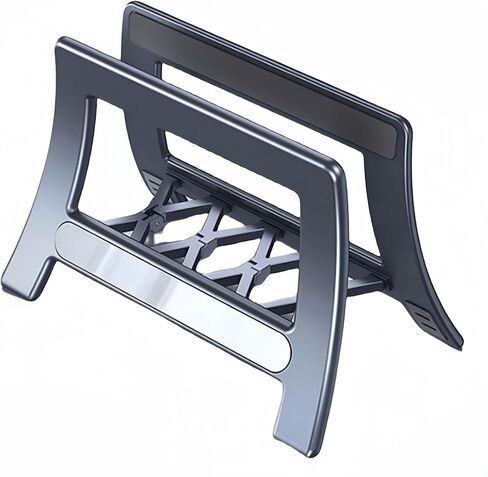 Vertical Laptop Stand for Desk, Gravity Locking Laptop Holder Vertical Stand Space-Saving Organizer for MacBook, iPad Mini/Pro, Surface, Samsung, HP, Dell and More - (Black, ABS Plastic) in Saudi Arabia