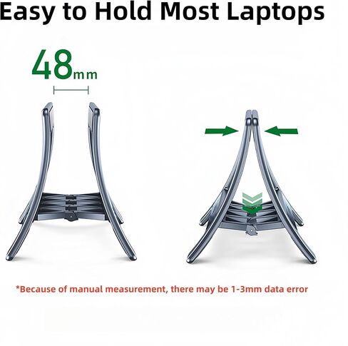 Vertical Laptop Stand for Desk, Gravity Locking Laptop Holder Vertical Stand Space-Saving Organizer for MacBook, iPad Mini/Pro, Surface, Samsung, HP, Dell and More - (Black, ABS Plastic) in Saudi Arabia
