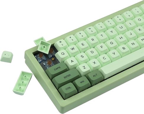 Happy Balls Matcha XDA Keycaps PBT Dye Sub Cherry MX Keyset Custom XDA Profile Key Caps for 61 65 68 75 84 87 96 98 104 108 MX Switches لوحات المفاتيح الميكانيكية (ماتشا-الإنجليزية) in Saudi Arabia