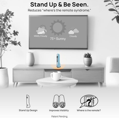 GripStand™ Apple TV Remote Case: Stand-Up Design, Enhanced Grip, Anti-Slip & Drop Protection, AirTag Compatible, Fits Siri Apple TV 4K/HD (2nd & 3rd Gen) – Sky Glow by 73&Sunny. in Saudi Arabia