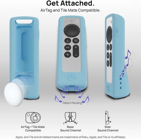 GripStand™ Apple TV Remote Case: Stand-Up Design, Enhanced Grip, Anti-Slip & Drop Protection, AirTag Compatible, Fits Siri Apple TV 4K/HD (2nd & 3rd Gen) – Sky Glow by 73&Sunny. in Saudi Arabia