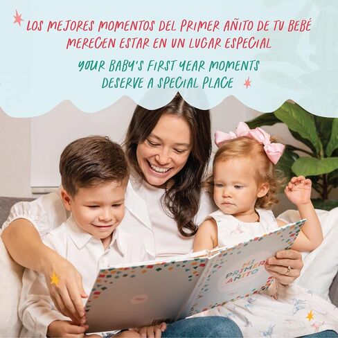 Baby Memory Book - Libro de Recuerdos para bebé Mi Primer Añito - Photo Album Spanish - First Year Keepsake Milestone Hardcover - Scrapbook, Stickers, Slip Case - Regalo in Saudi Arabia