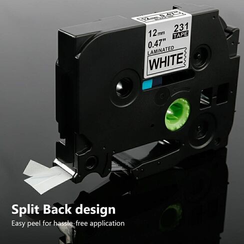 Label Maker Tape Replacement for Brother, TZe-231 P Touch Label Tape 12mm 0.47 Inch, Labeling Tapes Black on White Tape Refills TZ-231 Compatible with Brother PT-D210 D220 H103w H110 D410, 5 Pack in Kuwait