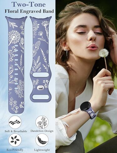 Minyee 2 Pack Floral Engraved Bands Compatible with Google Pixel Watch 3 41mm/Pixel Watch 2/Pixel Watch Band Women, Two-Tone Flower Cute Soft Silicone Sport Fancy Strap for Pixel Watch 2/Pixel Watch in Saudi Arabia