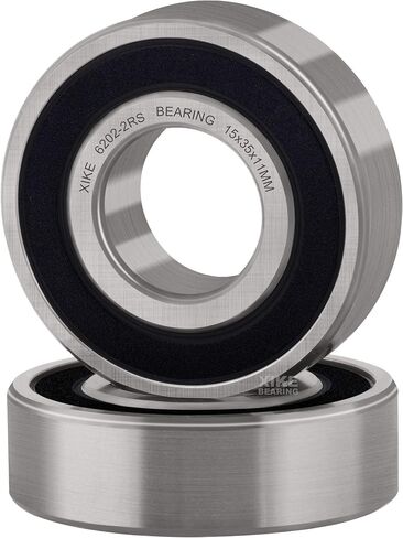 XiKe 4 Pcs 6202-2RS Double Rubber Seal Bearings 15x35x11mm, Pre-Lubricated and Stable Performance and Cost Effective, Deep Groove Ball Bearings. in Saudi Arabia