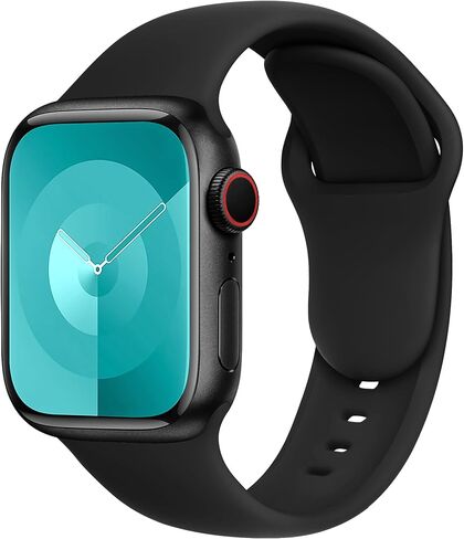 SBC1 Sport Band Compatible with Apple Watch Bands for Women Ultra Se 41mm 40mm 38mm 49mm 45mm 44mm 42mm Men series 9 8 7 6 5 4 3 2 1 iWatch Strap Silicone Black in Kuwait