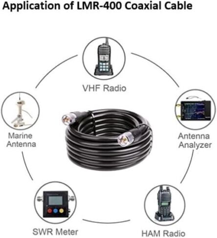 MPD Digital I LMR400 Times كبل محوري للميكروويف I N ذكر إلى N ذكر موصلات I منخفضة فقدان RF Coax I Jumper، CB، راديو هام، أجهزة إرسال، هوائي I 125 قدم in Saudi Arabia