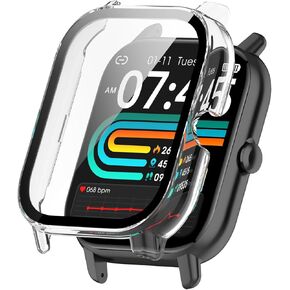 E ECSEM Intended for Boquaw P90 Case with Built-in Tempered Glass Screen Protector, Full Coverage Hard PC Ultra-Thin Protective Cover for Boquaw P90 Smartwatch Accessories (Clear)