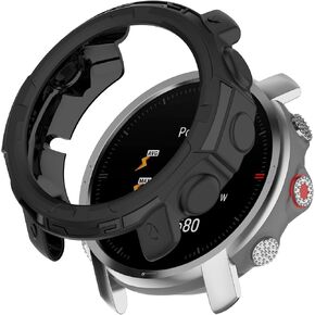 MOTONG Compatible with Polar Grit X Pro TPU Protective Case - TPU Protective Watch Case Cover Shell Compatible with Polar Grit X/X Pro(TPU Black)