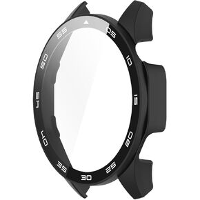 Screen Protector Cases Compatible with Huawei Watch GT 4 46mm Screen Protector Protective Case Covers HD Tempered Glass Film for Watch GT4 46mm (Not The GT4 41mm) (5Colors)