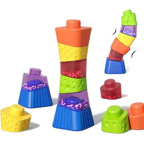 Irregular Balance Stacking Blocks Toys for Toddlers and Kids,Building Blocks Set with Irregular Colorful Shapes, Activity Toy