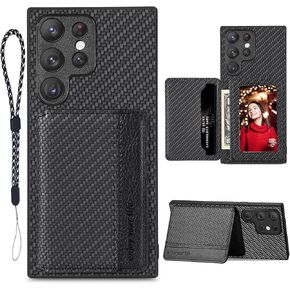 JanCalm S23 Ultra Case Wallet Card Holder, for Samsung Galaxy S23 Ultra Phone Case,RFID Blocking,Kickstand,Camera Lens Protector,PU Leather Shockproof Protective S23 Ultra Flip Cases Cover (Green)