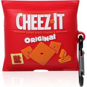 Joyleop Cheez Cookie Case for Airpods Pro 2019/Pro 2 Gen 2022, Cute Cartoon Fun Funny 3D Kids Girls Teen Boys Cover, Kawaii Food Stylish Soft Silicone Character Trendy Air pods Cases for Airpod Pro
