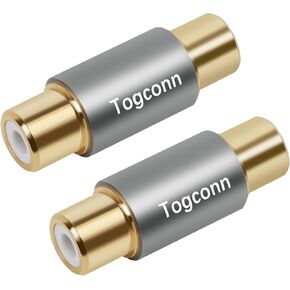 RCA Adapter,RCA Female to Female Adapter 4Pack, Audio Video Gold Plated Dual RCA Female Coupler Connector RCA F-F Adapter for RCA Cable Extension