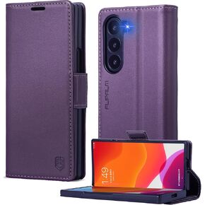 for Samsung Galaxy Z Fold 6 Wallet Case with RFID Blocking Credit Card Holder, PU Leather Folio Flip Kickstand Protective Shockproof Cover Women Men for Samsung Galaxy Z Fold 6 Phone case (Black)