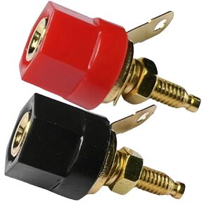 CESS Amplifier Terminal Connector Binding Post Banana Plug Jack Socket Panel/Chassis Mount - Length 1.1" / 29mm (4 Pack)