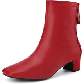 Allegra K Women's Square Toe Block Heels Ankle Boots