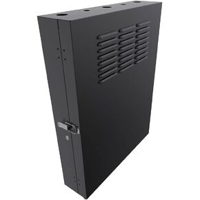 NavePoint 3U Vertical Server Rack Enclosure, Low Profile, 23.6" Deep, Max Weight Capacity 132 lbs - 3U Network Cabinet Vertical Wall Mount, Perforated, Black