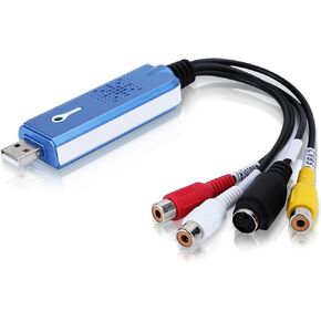 محول صوت/فيديو USB 2.0، فيديو DVD AV إلى كمبيوتر USB، دعم الفيديو، تحرير ورقمنة الفيديو التناظري، مناسب لمشغل VCR/DVD، الكمبيوتر المحمول، الكمبيوتر الشخصي، تسجيل الشريط in Kuwait