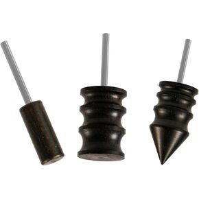 3pcs Leather Burnishing Working Tool, 3 Styles Edge Burnisher Rotary Polished Head Drill Leather Slicker Burnisher Pointed Tip Bit Gum Burnishing Machine Accessories for Leather Craft