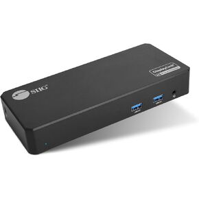 SIIG USB-C Universal Laptop Docking Station, Hybrid Triple 4K Monitor,DisplayPort + HDMI,100W PD Charging,6X USB 3.0,Gigabit Ethernet,3.5mm Headset,TB 3 Compatible,for Windows and Mac JU-DK0J11-S1