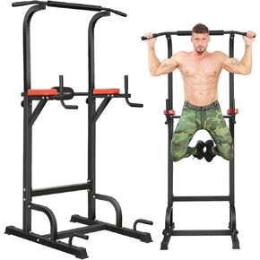 BangTong&Li Power Tower, Pull Up Bar Dip Station/Stand for Home Gym Strength Training Workout Equipment
