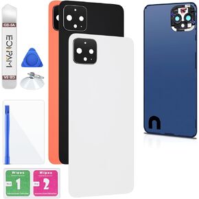Back Cover Glass for Google Pixel 4 XL Rear Housing Replacement with Camera Lens + Repair Tool Kit Genuine Rear Glass (Black)