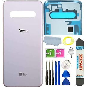 N&A A-Creator V60 ThinQ Back Glass Cover Housing Door Replacement for LG V60 ThinQ V600 5G All Model + Tools (Classy White)