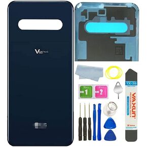 N&A A-Creator V60 ThinQ غطاء زجاجي خلفي بديل لباب LG V60 ThinQ V600 5G جميع الموديلات + الأدوات (أبيض أنيق)