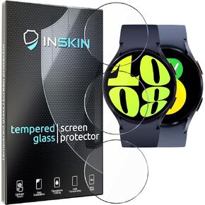 Inskin Screen Protector for Samsung Galaxy Watch 7/6/5/4 44mm – 3-Pack Tempered Glass, Easy Suction Cup Installation, Plasma Coating, Case-Friendly, 9H Hardness, Ultra Clear, High Definition