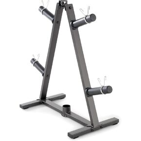 Marcy Olympic Weight Plate Rack for Two-Inch Plates Vertical Bar Holder for Home Gym PT-5856 , Black
