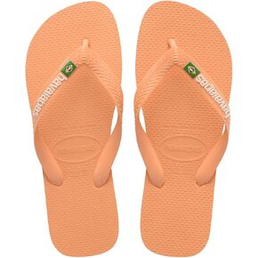 Havaianas for Women - Brazil Logo Flip Flops - Peach - 9/10