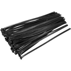 uxcell 100pcs Reusable Cable Ties 18 Inch x 0.3 Inch Adjustable Nylon Zip Ties Wraps Black