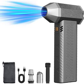 Compressed Air Duster,130000RPM Portable Air Duster with Full Adjustable,8000mAh Rechargeable Cordless Jet Dry Blower Perfect for Work Desk,Car, Home, Outdoors Clean(Grey)
