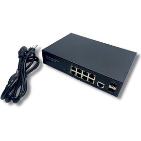 8-Port Managed Network Switch - Layer 2 PoE+ Managed Switch (IEEE 802.3at) - Shelf Mount 150W Gigabit 1 Gig Power Over Ethernet for Intelligent Buildings - Smart Support, IGMP, VLAN, QoS, DHCP
