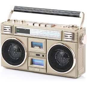 ANTPO Retro Vintage Radio Bluetooth Speakers Vintage Decor Small Wireless Speakers Stereo Radio Portable FM with Rich Bass Speakers Support TF Card for Home/Outdoor/Gift