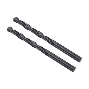 6542 High Speed Steel Twist Drill Bits, 7.3mm Diameter 110mm Length, Black Oxide Straight Twist Jobber Drill Bit - (Applications: for Metal Woodwork Plastic Aluminum), 2-Pieces