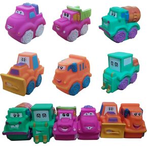 Soft Car Toys for Toddlers for 1-3，Squirts Baby and Toddler Bath Toy，Floating Bathtub Squirter Toys for Baby Shower Bath Tub Pool