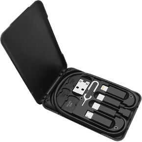 Multi-Function Universal Smart Adaptor Card Storage Box 28.5cm Double Headed USB C Cable Micro-USB/Light-Ning/USB to USB C Adapter SIM Card Opener