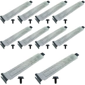 TAODAN 10PCS 4.72x0.78x0.47inch Computer Graphics Card PCI Dust Baffle Cooling Baffle Hard Steel PCI Slot Cover Black Motherboard Rear Baffle with Screws for Computer Chassis