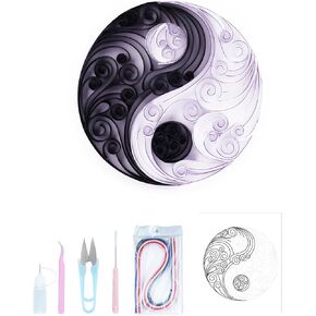 مجموعة اللف الورقية Uniquilling للبالغين المبتدئين، ريش 8 * 10 بوصة، مجموعة رائعة من أدوات الرسم الورقية DIY أدوات اللف، ديكور جدار غرفة المنزل أفضل الهدايا (أساسية)