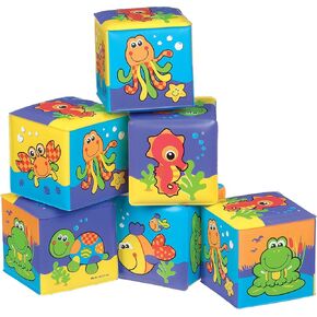 Playgro Soft Stacking Blocks - Sensory Stacking Fun for Babies - Set of 6 Soft Sensory Blocks for 6+ Months - Promotes Cognitive Development & Bath Time Joy - Ideal Building Blocks for Toddlers