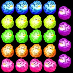 24Pcs LED Puffer Ball Flashing Mini Rubber Ducks Glowing Bath Ducks Light up Stress Relieve Halloween Flashing Disco Ducks for Birthday Pool Party Supplies