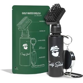 Caddy Splash Golf Water Brush - Retractable Brush with Nylon-Bristles Head - Wide Cleaning Coverage - Anti-Leak Reservoir Tube - Squeeze Bottle for Easy Cleaning - 7.5 Inches, Holds 4 Ounces of Water