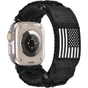 CAGOS Rugged Nylon Bands Compatible with Apple Watch Band 49mm 45mm 44mm 42mm Men Women, Breathable Braided Nylon Strap Sport Loop Adjustable Wristbands for iWatch Bands Ultra 2/Ultra Series 9 8 7 6 5 4 3