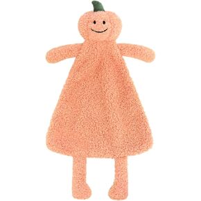 Baby Orange Pumpkin Soft Stuffed Animal Security Blanket, Plush Pumpkin Character Lovey Blanket, Baby Shower/Nursery Gift, Newborn Infant Toddler Snuggle Blankie for Boys Girls, 16 Inches